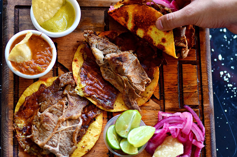 Tacos de carne asada en CDMX
